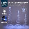 imageJOIEDOMI 3 Pack Spiral Christmas Tree Lights 218 LED Outdoor Lighted Tree with Star Topper ampamp Stakes Christmas Decorations for Yard Porch Patio Garden Holiday Xmas Eve Night Dcor Warm WhiteCool White