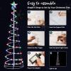 imageJOIEDOMI 3 Pack Spiral Christmas Tree Lights 218 LED Outdoor Lighted Tree with Star Topper ampamp Stakes Christmas Decorations for Yard Porch Patio Garden Holiday Xmas Eve Night Dcor Warm WhiteMulticolor