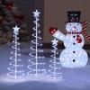 imageJOIEDOMI 3 Pack Spiral Christmas Tree Lights 218 LED Outdoor Lighted Tree with Star Topper ampamp Stakes Christmas Decorations for Yard Porch Patio Garden Holiday Xmas Eve Night Dcor Warm WhiteCool White