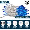 imageJOIEDOMI Christmas String Lights Indoor100 Count Mini Warm Fairy Light215FT Lighting Decor for Patio Dorm Classroom Bedroom Holiday Wedding Party Garland Birthday Festival Valentines DayWhite WireBlue