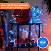imageJOIEDOMI Christmas String Lights Indoor100 Count Mini Warm Fairy Light215FT Lighting Decor for Patio Dorm Classroom Bedroom Holiday Wedding Party Garland Birthday Festival Valentines DayWhite WireBlue