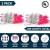 imageJOIEDOMI Christmas String Lights Indoor100 Count Mini Warm Fairy Light215FT Lighting Decor for Patio Dorm Classroom Bedroom Holiday Wedding Party Garland Birthday Festival Valentines DayWhite WirePink