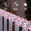 imageJoiedomi 40FT LED Candy Cane Rope Lights Waterproof Outdoor 360 LED Christmas Decor Lights for Garden Yard Party Xmas Christmas Holiday Decorations Red ampamp Warm WhiteRed  Cool White