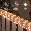 imageJoiedomi 40FT LED Candy Cane Rope Lights Waterproof Outdoor 360 LED Christmas Decor Lights for Garden Yard Party Xmas Christmas Holiday Decorations Red ampamp Warm WhiteRed  Warm White