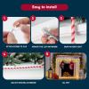 imageJoiedomi 40FT LED Candy Cane Rope Lights Waterproof Outdoor 360 LED Christmas Decor Lights for Garden Yard Party Xmas Christmas Holiday Decorations Red ampamp Warm WhiteRed  Warm White