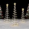 imageJOIEDOMI 3 Pack Spiral Christmas Tree Lights 218 LED Outdoor Lighted Tree with Star Topper ampamp Stakes Christmas Decorations for Yard Porch Patio Garden Holiday Xmas Eve Night Dcor Warm WhiteWarm White