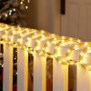 imageJoiedomi 40FT LED Candy Cane Rope Lights Waterproof Outdoor 360 LED Christmas Decor Lights for Garden Yard Party Xmas Christmas Holiday Decorations Red ampamp Warm WhiteWarm White