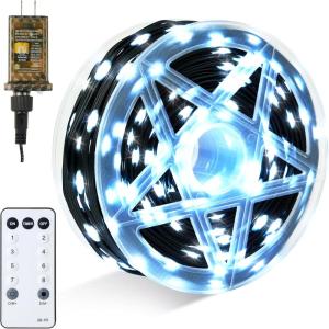 imageJOIEDOMI 1200 LED Christmas String Lights Outdoor394FT Multicolor Fairy Light with Remote 8 Modes Timer Plug in PVC Green Wire Lighting Decor with Reel for Indoor Dorm Classroom Bedroom HolidayCool White