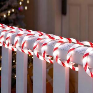 imageJoiedomi 40FT LED Candy Cane Rope Lights Waterproof Outdoor 360 LED Christmas Decor Lights for Garden Yard Party Xmas Christmas Holiday Decorations Red ampamp Warm WhiteRed  Cool White