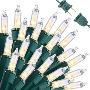 imageJoiedomi Clear Christmas String Lights Indoor2002x100 Mini Warm White Fairy Light428 FT Lighting Decor for Patio Dorm Classroom Bedroom Holiday Wedding Party Garland Birthday FestivalGreen Wire100 Lights2 Pack