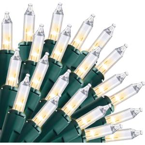 imageJoiedomi Clear Christmas String Lights Indoor2002x100 Mini Warm White Fairy Light428 FT Lighting Decor for Patio Dorm Classroom Bedroom Holiday Wedding Party Garland Birthday FestivalGreen Wire100 Lights4 Pack