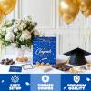 imageJOYIN 9quot Graduation Decorations Card Box with 36 PCS Cards Black ampamp Gold Congrats Grad Money Box for Class of 2025 Grad Party Decoration Gift Holder for Graduation Party Favor SuppliesBlue