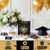 imageJOYIN 9quot Graduation Decorations Card Box with 36 PCS Cards Black ampamp Gold Congrats Grad Money Box for Class of 2025 Grad Party Decoration Gift Holder for Graduation Party Favor SuppliesBlack  Gold