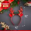 imageJOYIN 2 Pcs Golden ampamp Red Reindeer Headbands with Glitters Reindeer Antlers Decor with Cute Gold Bells Christmas Hair Band Accessories for Adult and Kids for Holiday Party Cosplay