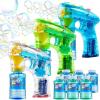 imageJOYIN 3 Bubble Guns Kit with Bubble Solutions for Kids Summer Toy Party Favors Birthday Outdoor ampamp Indoor Activity Birthday GiftTransparent