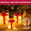 imageJOIEDOMI Christmas Lighted Gift Boxes Light Up Christmas Decorations Set of 3 Iridescent Present Boxes Xmas Boxe Light with LED Cool White for Indoor Porch Patio Holiday Xmas Eve Night DcorTransparent