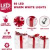 imageJOIEDOMI Christmas Lighted Gift Boxes Light Up Christmas Decorations Set of 3 Iridescent Present Boxes Xmas Boxe Light with LED Cool White for Indoor Porch Patio Holiday Xmas Eve Night DcorTransparent