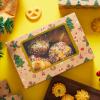 imageJOYIN 12 PCS Foiled Christmas Cookie Boxes for Gift Giving 875quot x 575quot x 275 Bakery Boxes with Window 3 Design Brown Kraft Cardboard Treat Box for Xmas Holiday Pastries Cupcakes Doughnut Wrap