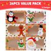 imageJOYIN 24 Pcs Christmas Cookie Boxes with Window 88quot x 58quot x 28quot Kraft Treat Bakery Gift Warpping Box for Xmas Holiday Party Favor Pastries Cupcakes Cookies Donuts GiftGiving 6 Designs