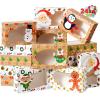 imageJOYIN 24 Pcs Christmas Cookie Boxes with Window 88quot x 58quot x 28quot Kraft Treat Bakery Gift Warpping Box for Xmas Holiday Party Favor Pastries Cupcakes Cookies Donuts GiftGiving 6 Designs