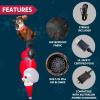 imageJoiedomi 8 FT Hanging Christmas Inflatables Decoration Christmas Inflatable Climbing Santa with Falling Elf Blow Up Santa with Buildin LEDs for Xmas Party Outdoor Yard Garden Lawn DecorSanta with Reindeer