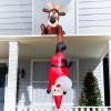 imageJoiedomi 8 FT Hanging Christmas Inflatables Decoration Christmas Inflatable Climbing Santa with Falling Elf Blow Up Santa with Buildin LEDs for Xmas Party Outdoor Yard Garden Lawn DecorSanta with Reindeer