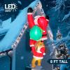 imageJoiedomi 8 FT Hanging Christmas Inflatables Decoration Christmas Inflatable Climbing Santa with Falling Elf Blow Up Santa with Buildin LEDs for Xmas Party Outdoor Yard Garden Lawn DecorSanta with Dog