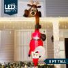 imageJoiedomi 8 FT Hanging Christmas Inflatables Decoration Christmas Inflatable Climbing Santa with Falling Elf Blow Up Santa with Buildin LEDs for Xmas Party Outdoor Yard Garden Lawn DecorSanta with Reindeer