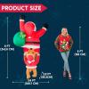 imageJoiedomi 8 FT Hanging Christmas Inflatables Decoration Christmas Inflatable Climbing Santa with Falling Elf Blow Up Santa with Buildin LEDs for Xmas Party Outdoor Yard Garden Lawn DecorSanta with Dog
