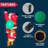 imageJoiedomi 8 FT Hanging Christmas Inflatables Decoration Christmas Inflatable Climbing Santa with Falling Elf Blow Up Santa with Buildin LEDs for Xmas Party Outdoor Yard Garden Lawn DecorSanta with Dog
