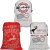 imageJOYIN 3 PCS Christmas Large Canvas Gift Bag 26quot x 19quot Drawstring Santa Burlap Sack Reusable Personalized Cloth Pouch for Xmas Presents Package Party Supplies Hoilday Decoration