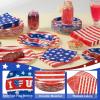 imageJOYIN 200 Pcs July 4th Plates ampamp Napkins Patriotic Party Supplies American Flag Patriotic Paper Plates Napkins 4th of July Memorial Independence Day Party Tableware Decoration Supply Serve 50