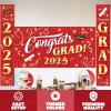 imageJOYIN 3 Pcs Graduation Decorations Class of 2025 Large Graduaiton Banner Set 2025 Red Congrats Grad Party Backdrop and Banners Hanging Porch Supplies for College Graduation IndoorOutdoor DecorRed