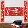 imageJOYIN 3 Pcs Graduation Decorations Class of 2025 Large Graduaiton Banner Set 2025 Red Congrats Grad Party Backdrop and Banners Hanging Porch Supplies for College Graduation IndoorOutdoor DecorRed
