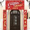 imageJOYIN 3 Pcs Graduation Decorations Class of 2025 Large Graduaiton Banner Set 2025 Red Congrats Grad Party Backdrop and Banners Hanging Porch Supplies for College Graduation IndoorOutdoor DecorRed