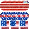 imageJOYIN 200 Pcs July 4th Plates ampamp Napkins Patriotic Party Supplies American Flag Patriotic Paper Plates Napkins 4th of July Memorial Independence Day Party Tableware Decoration Supply Serve 50