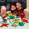 imageJOYIN 24 Packs Valentines Day Cards with Dinosaur Building Blocks Filled Hearts for Party Favor Classroom Exchange Prize Valentines Greeting Cards