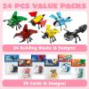 imageJOYIN 24 Packs Valentines Day Cards with Sea Animal Building Blocks for Gifts Party Favor Classroom Exchange Prize Valentines Greeting CardsInsect