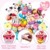 imageJOYIN 28 Packs Dessert squishy toys Stress Relief Keychains with Cards for Classroom Exchange Prizes Fidget Toy Valentines Greeting Cards Valentine Party Favors Valentine Exchange Gifts