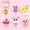 imageJOYIN 28 Packs Dessert squishy toys Stress Relief Keychains with Cards for Classroom Exchange Prizes Fidget Toy Valentines Greeting Cards Valentine Party Favors Valentine Exchange Gifts