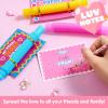imageJOYIN 28 Packs Valentines Cards with Pop Tubes for Kids Pop Tubes with Gift Cards Set Stretchy Stress Relief Fidget Toys for Kids Classroom Valentines Day Party Favors Classroom Gifts