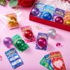 imageJOYIN 28 Packs Valentines Day Stretchy Balls with Cards Classroom Exchange Gift for Kids Valentines Party Favors Classroom Holiday Reward Prizes Stress Relief Stretch Balls