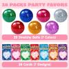 imageJOYIN 28 Packs Valentines Day Stretchy Balls with Cards Classroom Exchange Gift for Kids Valentines Party Favors Classroom Holiday Reward Prizes Stress Relief Stretch Balls