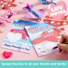 imageJOYIN 28 Valentines Day Foam Airplanes for Kids Greeting Cards with Punchline for Kids School Classroom Exchange Prizes Gift Supplies Planes Party Favor