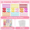 imageJOYIN 30 Pack Valentines Day Gift Cards with Multicolor Stretchy String Toys Set Unicorn Noodle Toys Stress Relief Fidget Toys for Kids Valentine Party Favors Classroom Gift Exchange Game Prize
