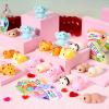 imageJOYIN 30 Packs Heart Gift Cards with Mix Critter Mochi Squishy Toys and Heart Shells Stress Relief Fidget Toys Squeeze for Kids Party Favors and Classroom Exchange