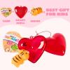 imageJOYIN 30 Packs Heart Gift Cards with Mix Critter Mochi Squishy Toys and Heart Shells Stress Relief Fidget Toys Squeeze for Kids Party Favors and Classroom Exchange