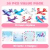 imageJOYIN 35 Valentines Day Foam Airplanes Greeting Cards for Kids Valentines Party Favor School Classroom Exchange Prizes Gift Supplies