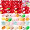 imageJOYIN 30 Packs Heart Gift Cards with Mix Critter Mochi Squishy Toys and Heart Shells Stress Relief Fidget Toys Squeeze for Kids Party Favors and Classroom Exchange