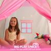 imageJOYIN Pink Princess Tent for Girls with LED Star LightsIndoor ampamp Outdoor Large Playhouse Kids Castle Play Tent for Children Indoor and Outdoor Games